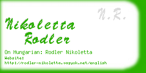 nikoletta rodler business card